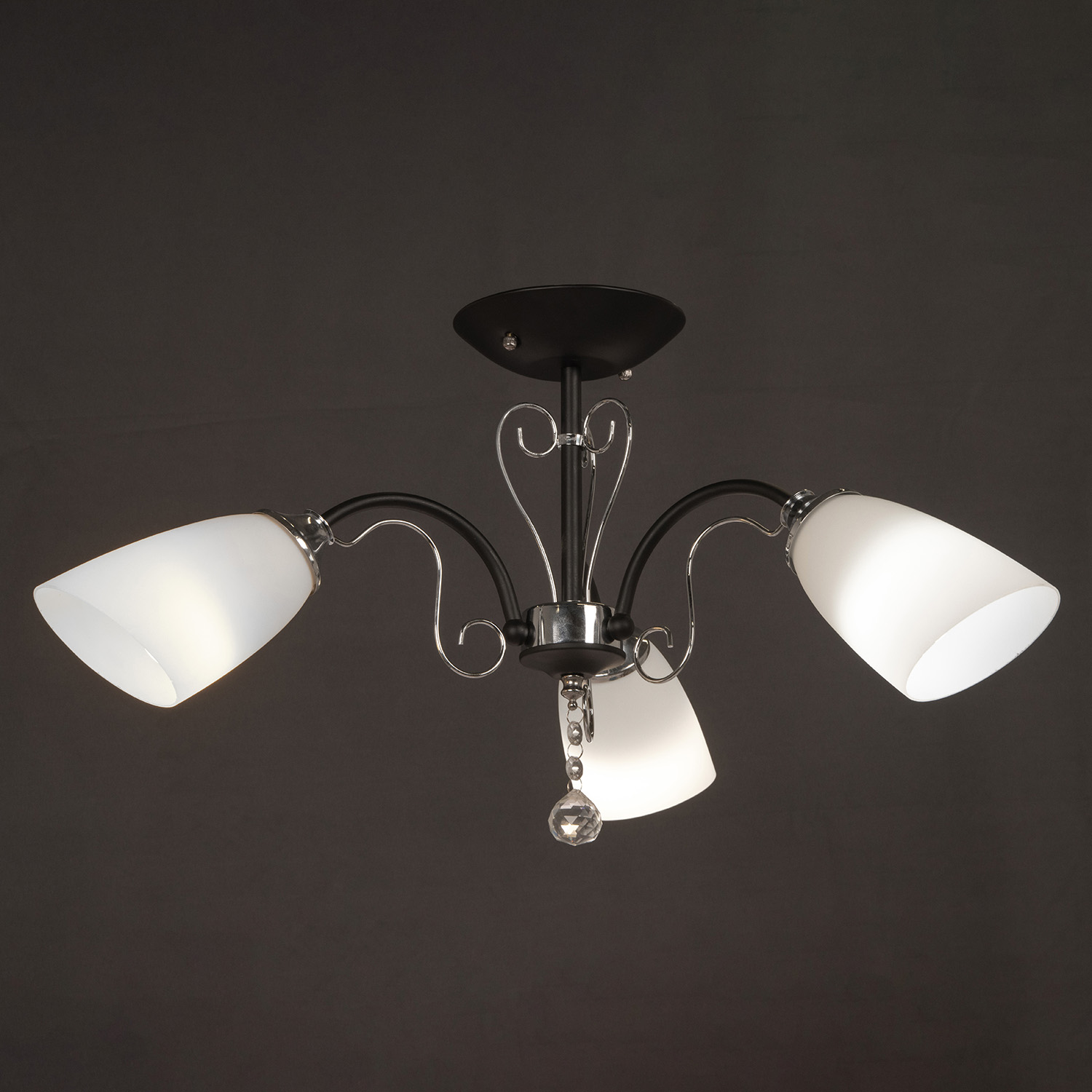 Люстра Verner Lighting А2516/3, 40 Вт, Е27, 3 лампы, черный/хром