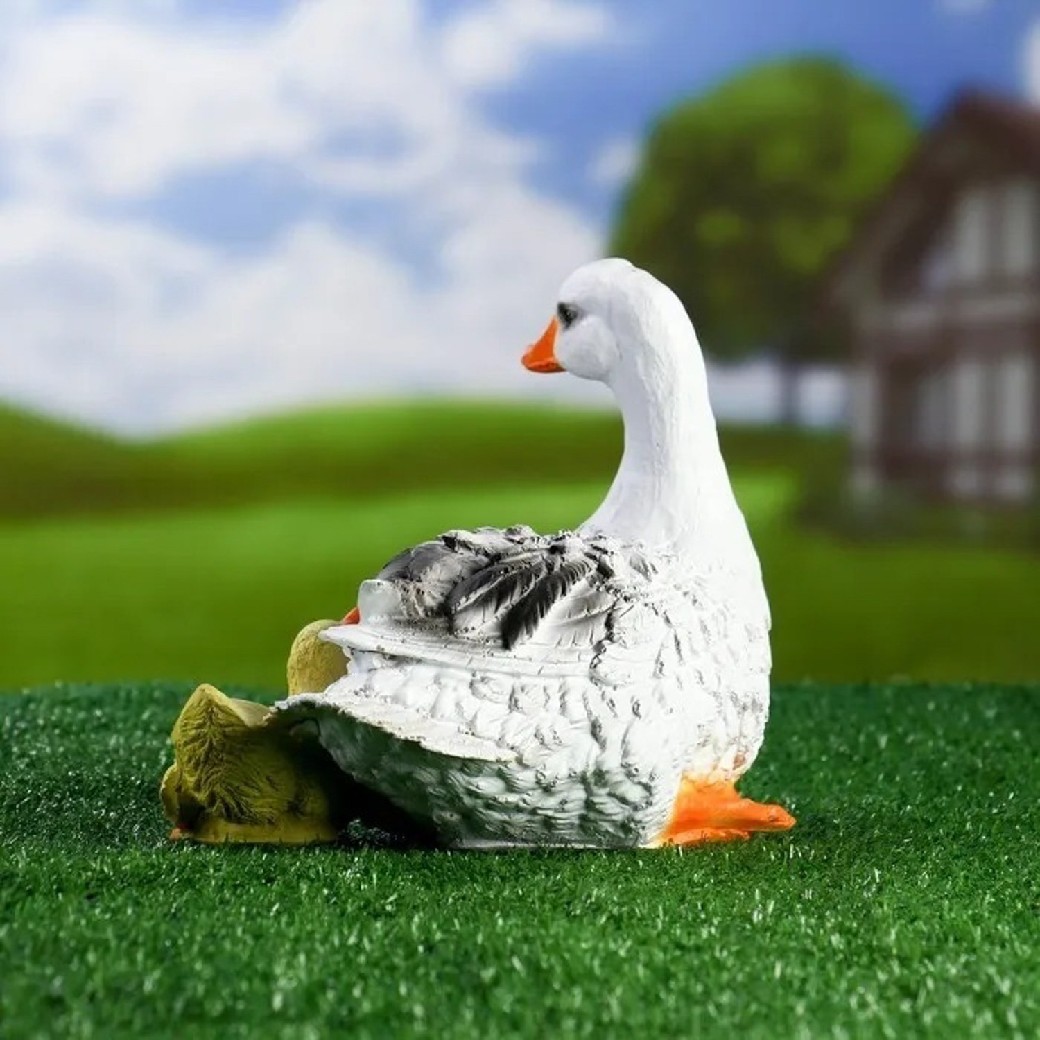 Садовая фигура "Утка с утенком" 23х15х20см   1126924