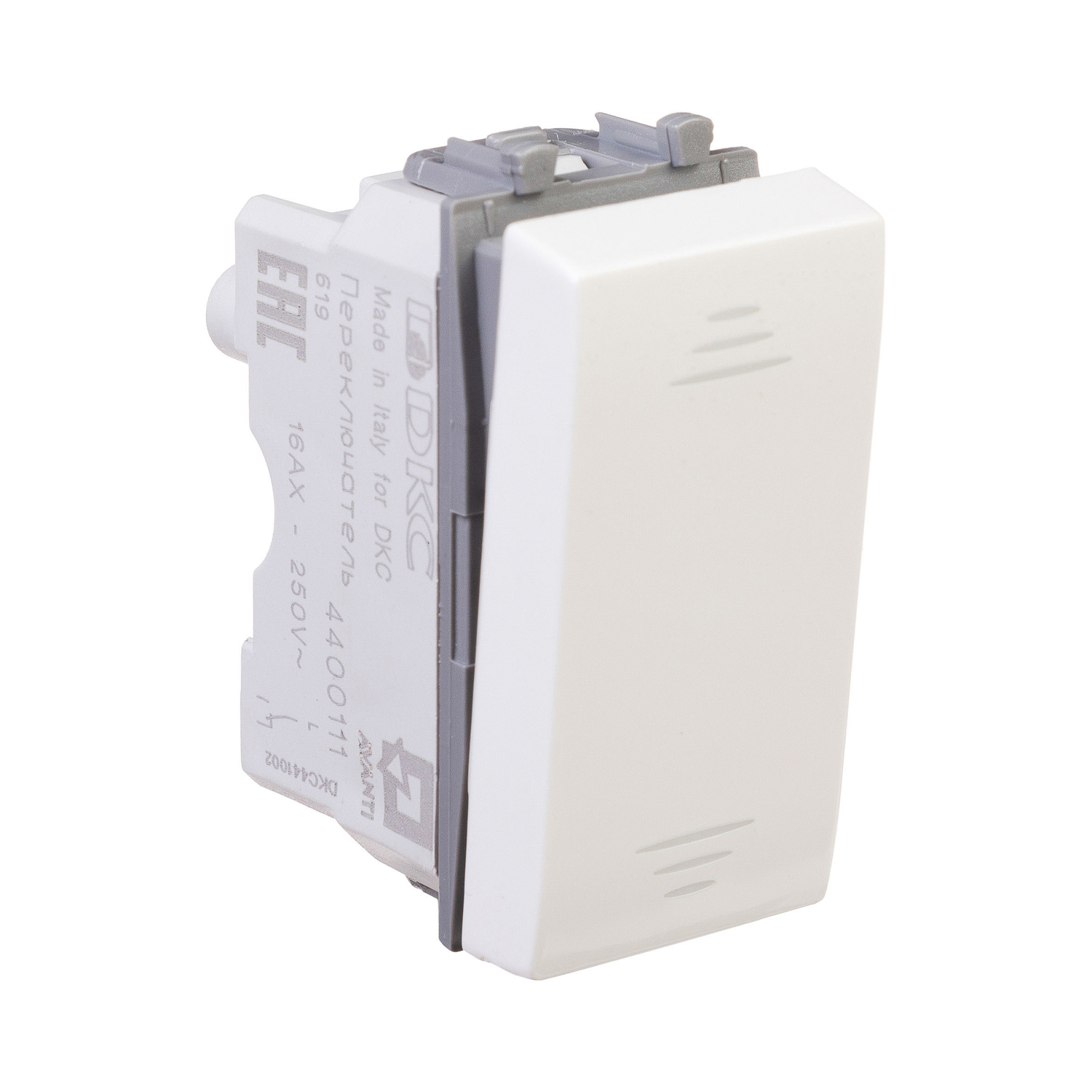 яяяПереключатель 1мод. 16А Avanti "Белое облако" ДКС 4400111