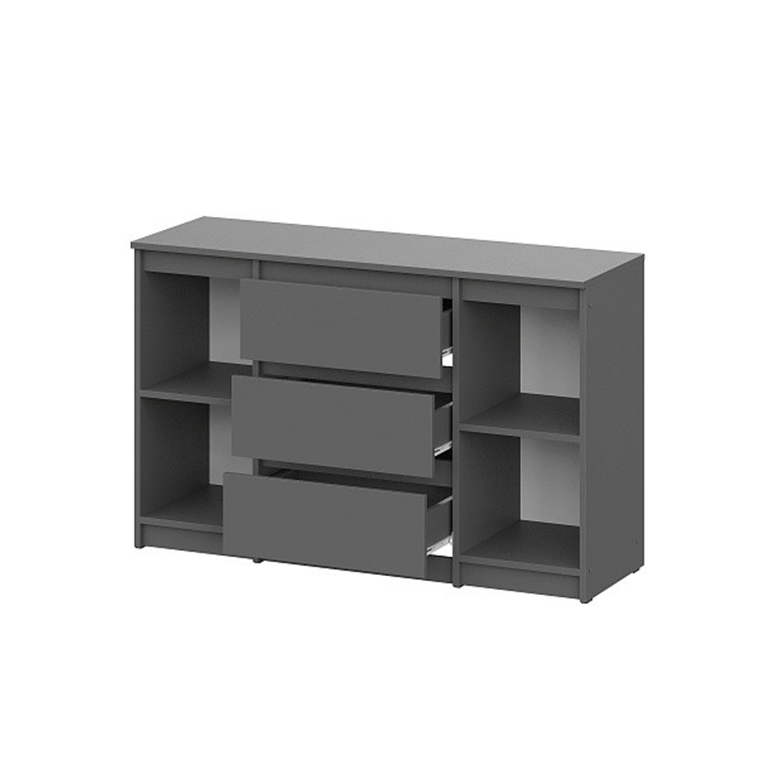 Комод 1201*754*390мм 3 ящика,2 дверки ГРАФИТ серия 2 Денвер СВ-мебель *1