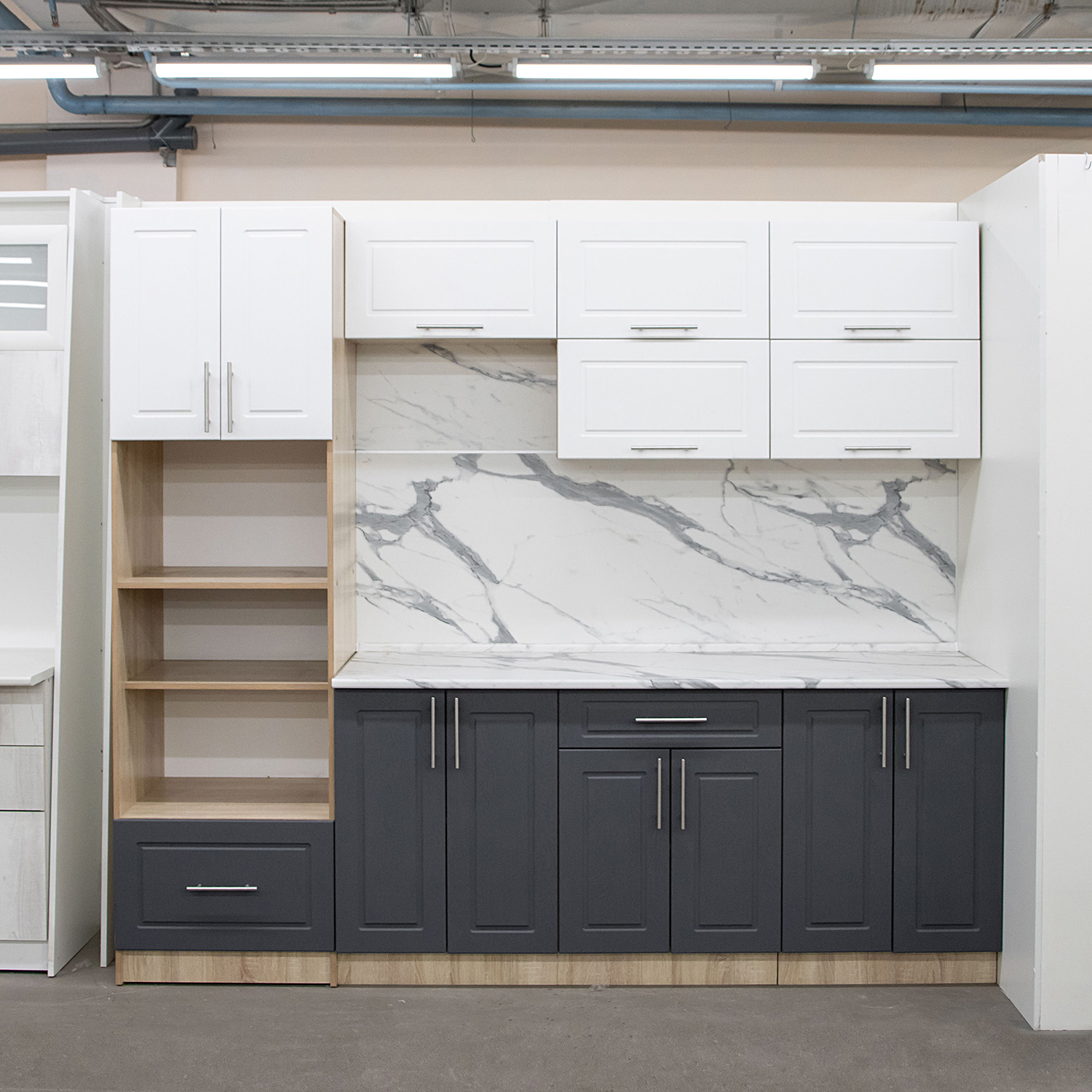 Пенал 600х2100х550 мм BROZEX-WOOD Орхидея, для духового шкафа и СВЧ, с ящиком