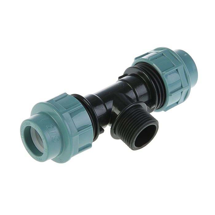 Тройник ПНД компрессия Ø 25х1"х25 наруж. резьба *1/40