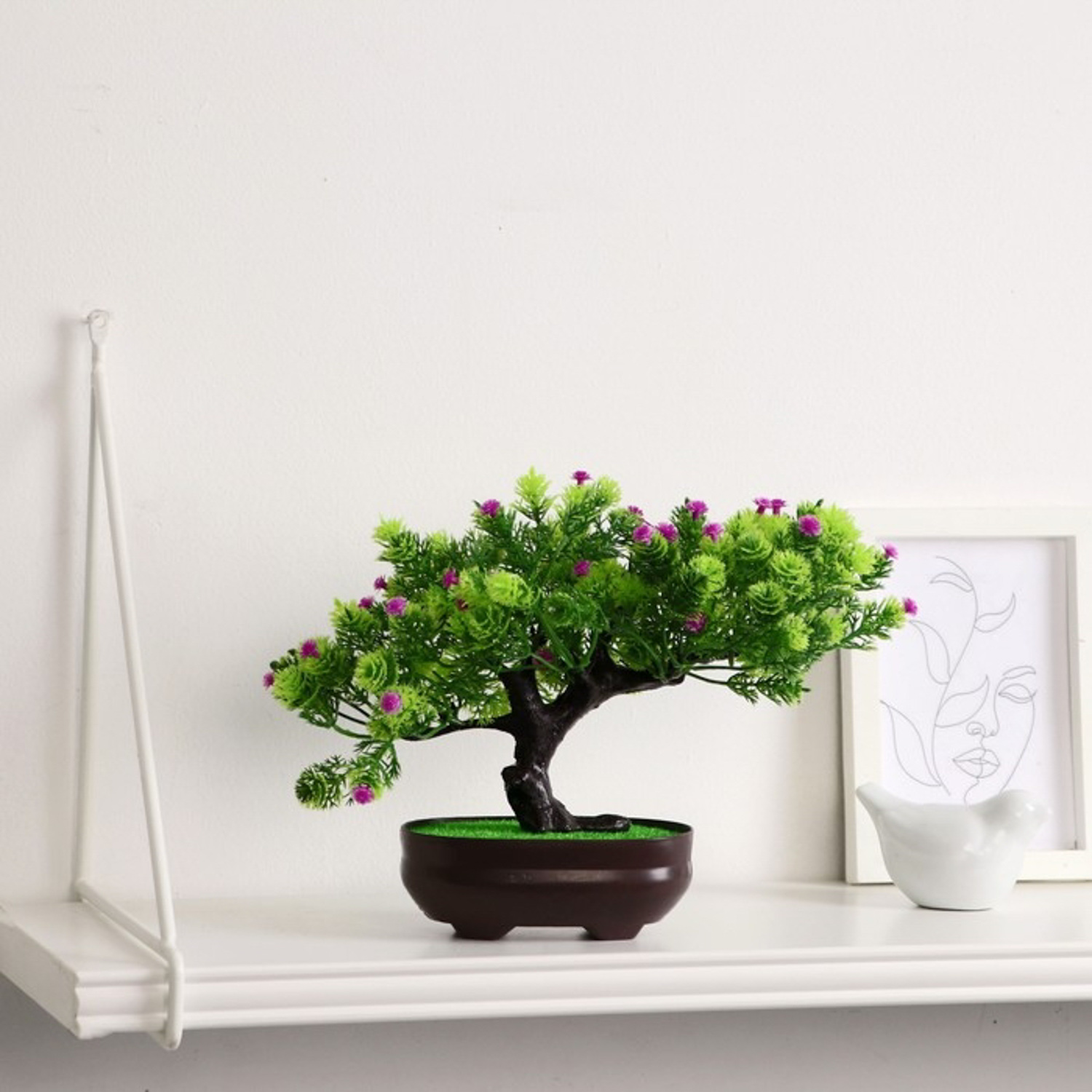 Бонсай в горшке Деревце изгиб 12*17 см, микс   4457612