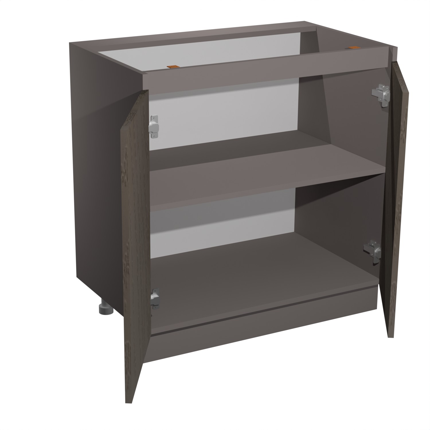 Шкаф напольный 800х850х480 мм BROZEX-WOOD Эрика, с двумя дверцами, грейдж / ясень грей софт