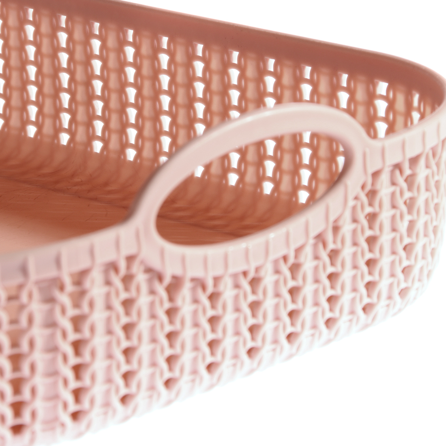 Корзина для хранения пластм. "Вязание" "лоток" 310х240х80мм Чайная роза М1195 ("М-Пластика") *1/18