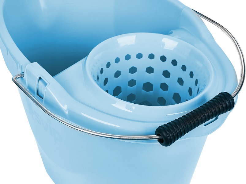 Ведро д/мытья пола пластм. со вставкой для Отжима 12л овальн.,Мет.р."Vogue" Небесный SV3827НБС *1/12