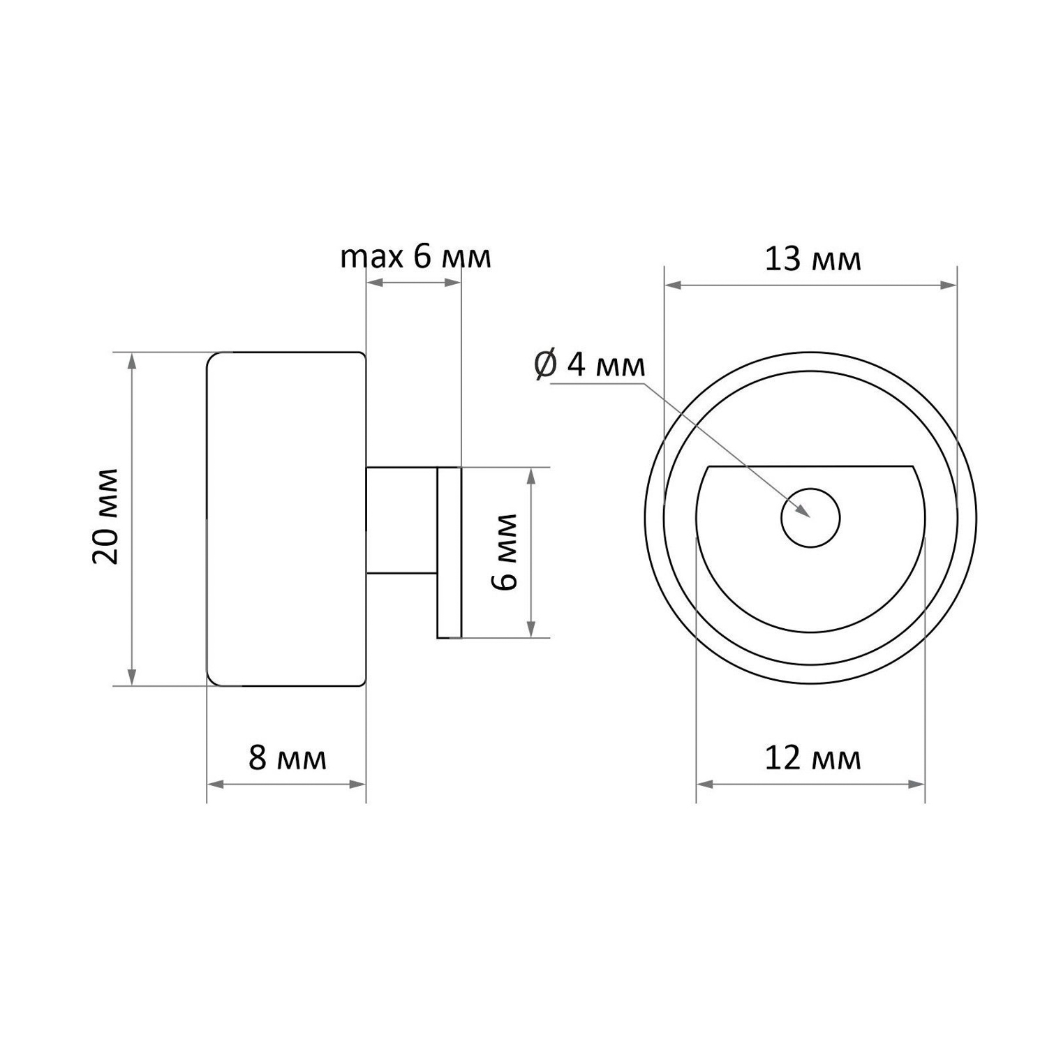 яяяЗеркалодержатель (арт.1189), d=20 мм, без сверления, цвет золото, 4 шт. 2335427