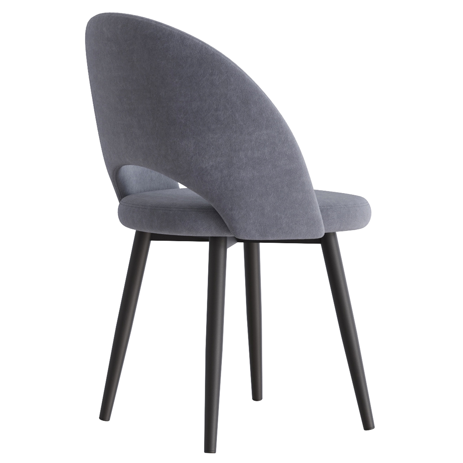 Кресло ШАДЕ 590x550xh875 парма 1016 темно-серый+ Каркас СТЕЛС Металл Черный матовый*4