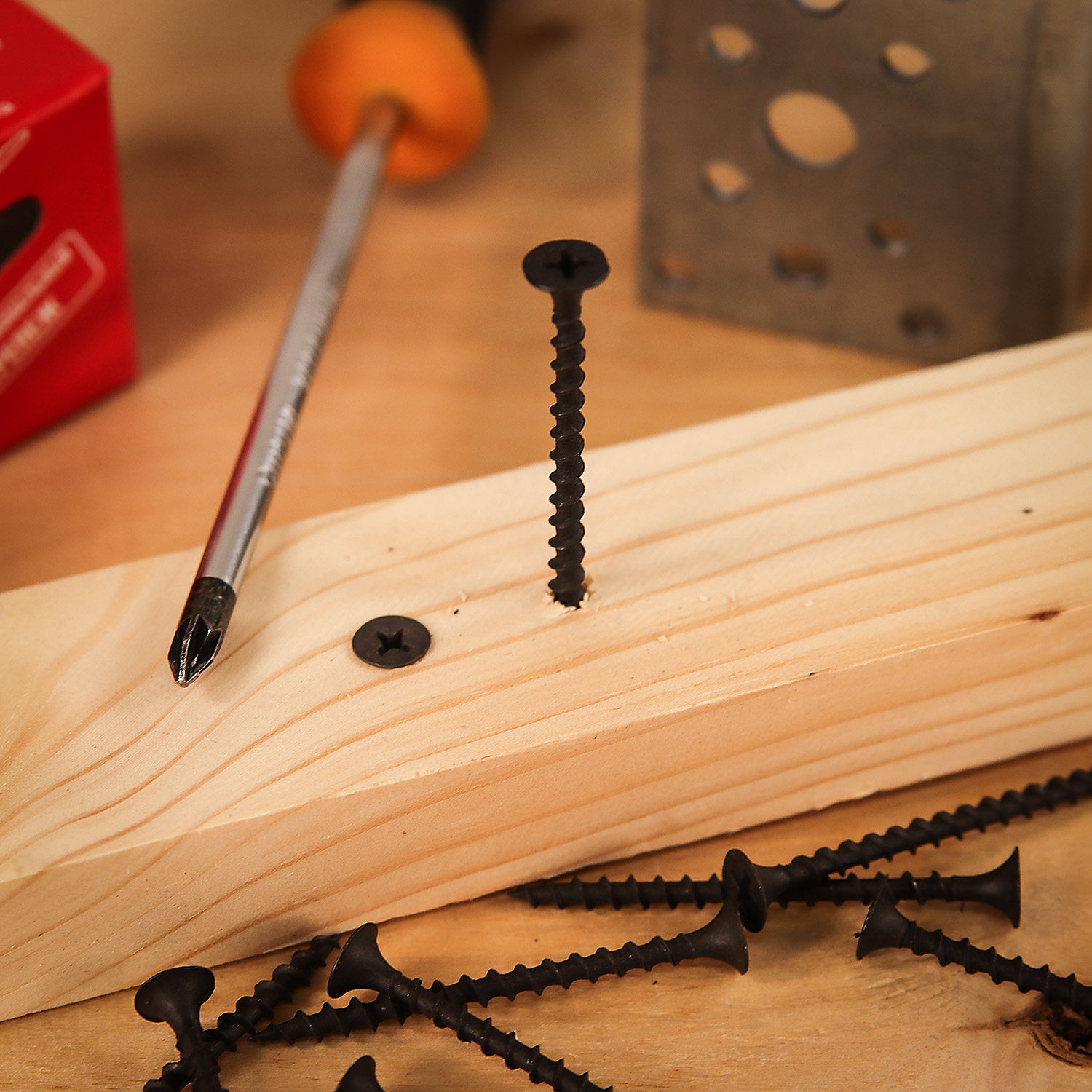 Саморезы по дереву 3.5х51 мм BROZEX, крупная резьба, фосфатированные, 90 шт.