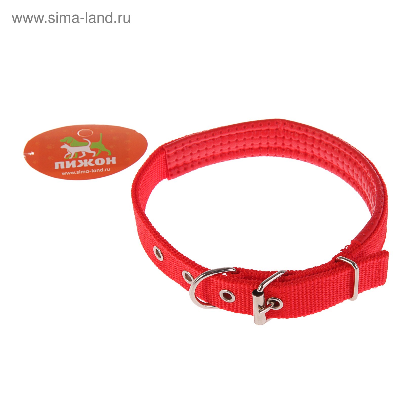 Ошейник "Комфорт" комбинированный (полиэстер, искусственная кожа), 50 х 2 см, красный Ошейник "Комфорт" комбинированный (полиэстер, искусственная кожа), 50 х 2 см, красный