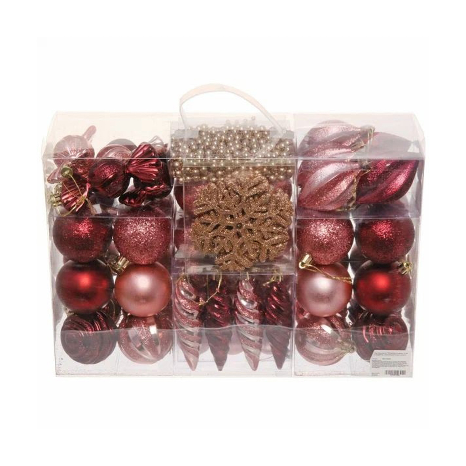Набор украшений "Волшебный вальс" 6 см (83 предмета), шампань/рубин/роз.золото