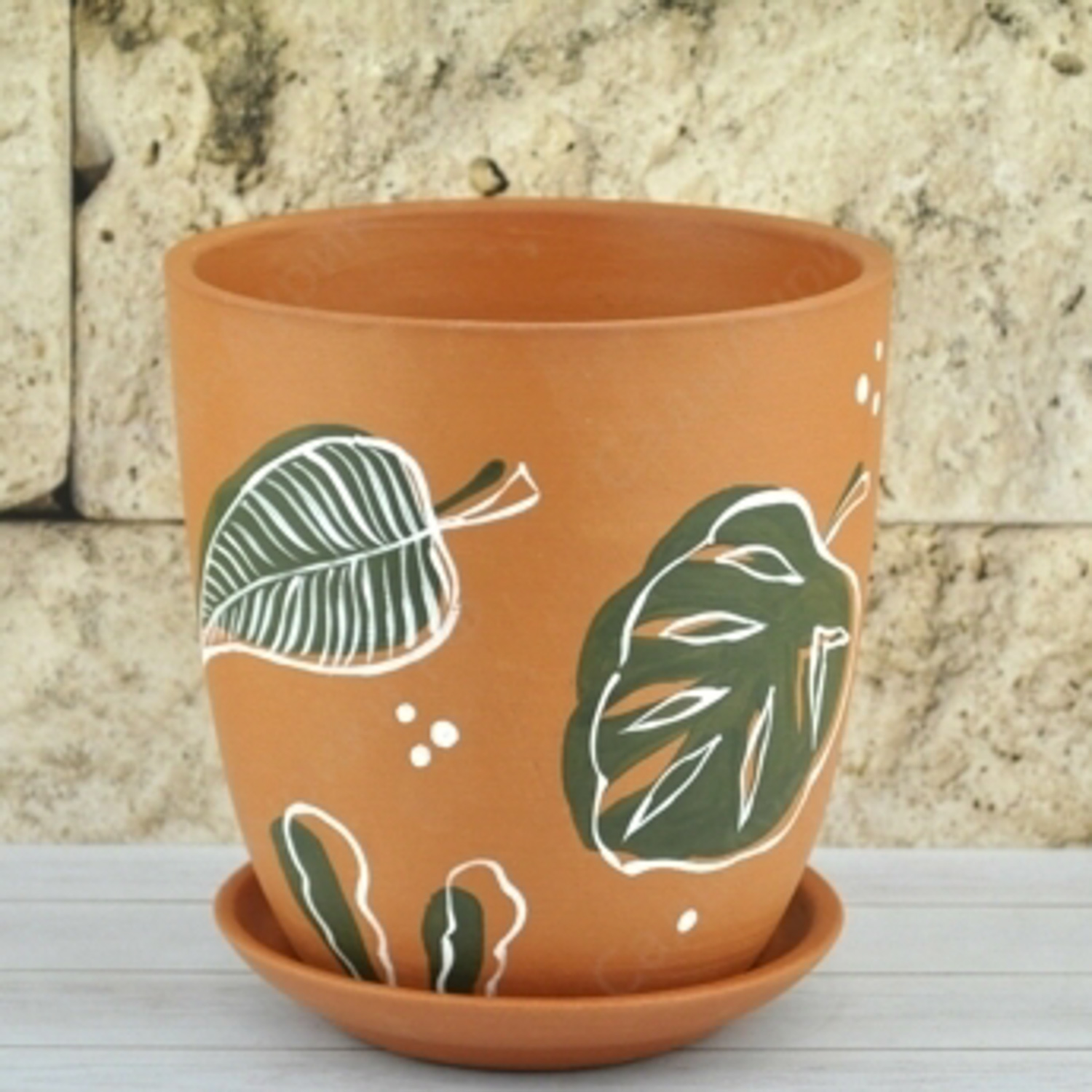 Кашпо керам. "Тропики" 1.7л d верха 125мм h140мм с поддоном ТПК2 *6 Кашпо керам. "Тропики" 1.7л d верха 125мм h140мм с поддоном ТПК2 *6