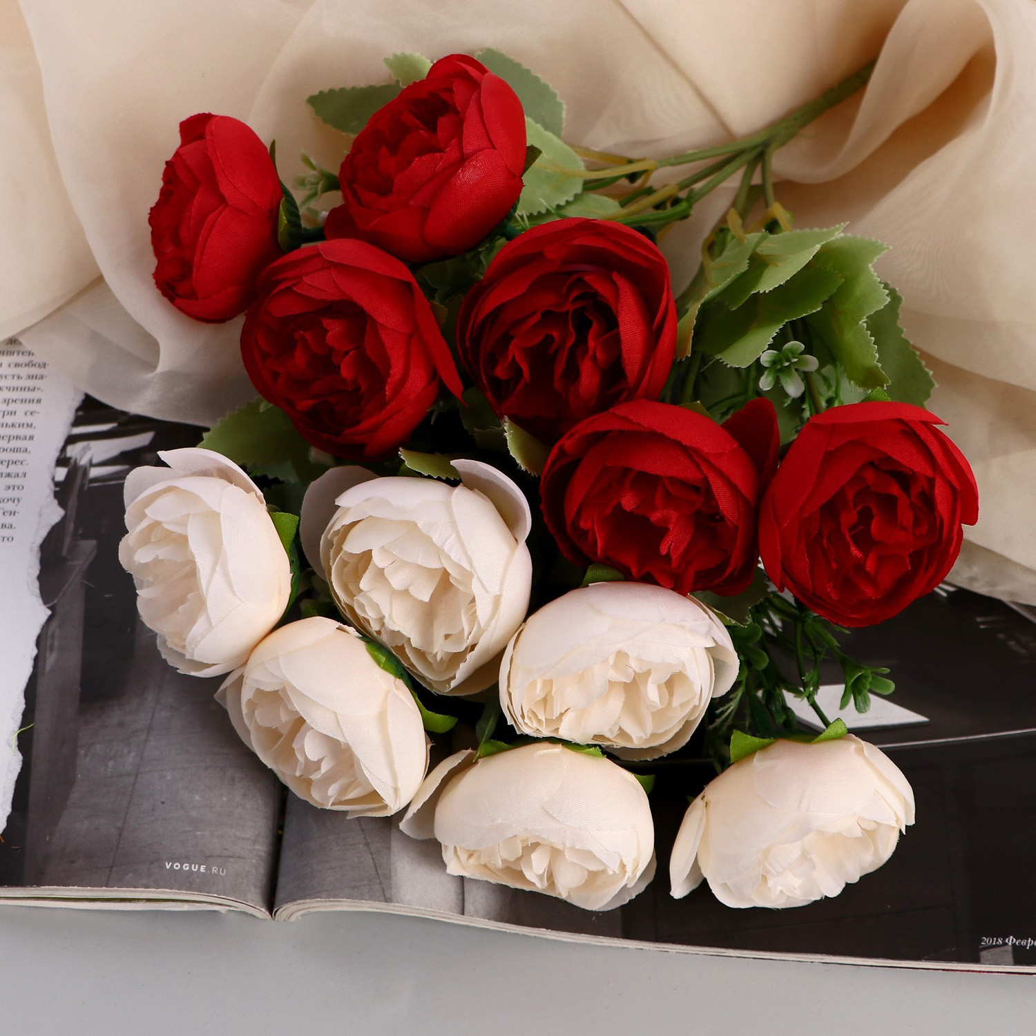 Букет искусственный «Камелия галант», 5×26 см, МИКС