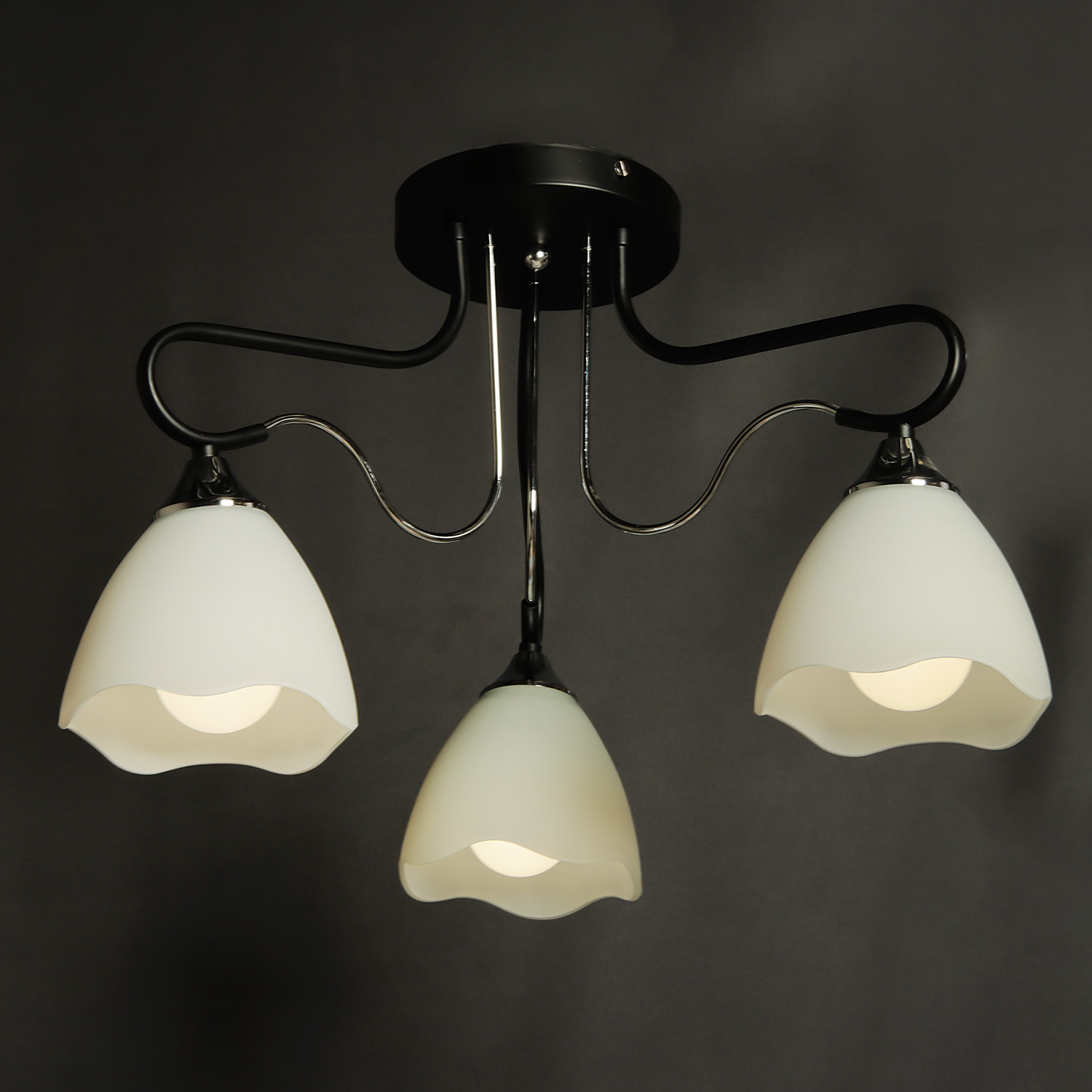 Люстра Verner Lighting А2618/3, 40 Вт, Е27, 3 лампы, черный/хром