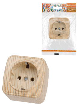 Розетка Дача ОП 1-мест. сосна сз А16 Народная SQ1824-0038