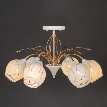 Люстра Verner Lighting N2357/6, 40 Вт, E27, 6 ламп, белый/золото