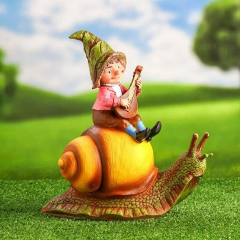 Садовая фигура "Гном на улитке" 30х27х15см 9508752