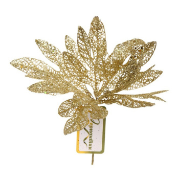 Ветка декоративная "Сказочный листопад" 25 см, Золото Ветка декоративная "Сказочный листопад" 25 см, Золото