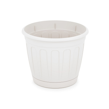 Кашпо пластм. "Дионис" 1,6л d верха 157мм h129мм с поддоном, прикорн.полив Белый М8243 *1/32 Кашпо пластм. "Дионис" 1,6л d верха 157мм h129мм с поддоном, прикорн.полив Белый М8243 *1/32