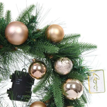 Венок хвойный "Сказочное чудо" d-40 см, ПВХ, литой ПВХ, Шампань Венок хвойный "Сказочное чудо" d-40 см, ПВХ, литой ПВХ, Шампань