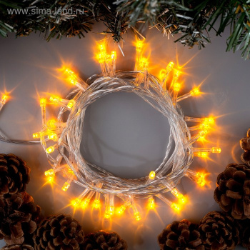Гирлянда «Нить» Luazon Lighting, 5 м, 8 режимов, желтый, 50 LED, IP20, 220 В Гирлянда «Нить» Luazon Lighting, 5 м, 8 режимов, желтый, 50 LED, IP20, 220 В