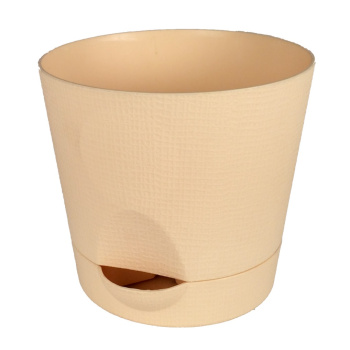 Кашпо пластм. "Le Parterre" 1,4л d верха 150мм h130мм с поддоном Бежевый 203-4 (Tek.A.Tek)*1/24