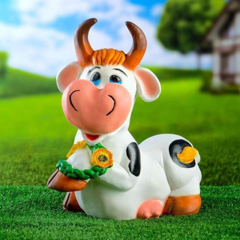 Садовая фигура "Корова с цветами" 30х34см 4855592