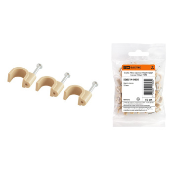 Скоба круглая пластиковая 10мм (50шт) соснаTDM SQ0514-0095 *1/50