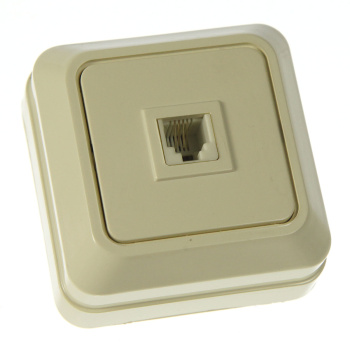 Розетка "Олимп" ОП 1-мест. бежевая телефонная Б-О0034 *10/200