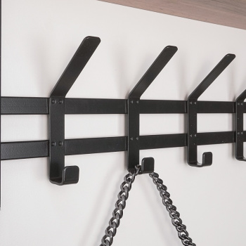 Вешалка настенная с полкой 670х270х270мм "Торонто 21Д" Черная ВСПТ21Д Ч ("ЗМИ") *1