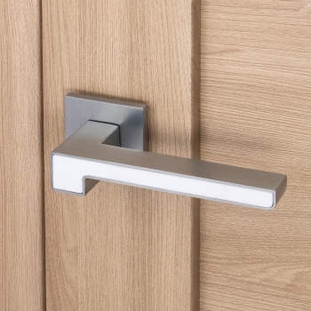 Ручка раздельная ХРОМ матовый/БЕЛЫЙ Slim H-30120-A-CRS/W Code Deco *1/18