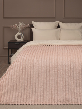 Плед 200*220см фланель крупный рубчик розовый TF FNJR PI4 045/2022 NC Absolute *1