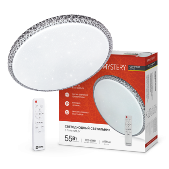 Светильник светодиодный акриловый 400мм 55Вт 3000-6500К COMFORT MYSTERY S=30м2 с пультом *1/3