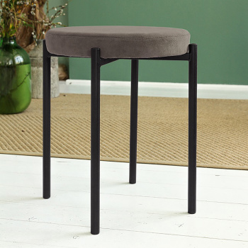 Табурет FORPOST Cindy, 44х50х44 см, микровелюр конфетти смоки, серый