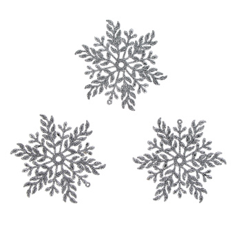 Подвеска "Волшебная снежинка" 11,5 см (набор 3 шт), Серебро