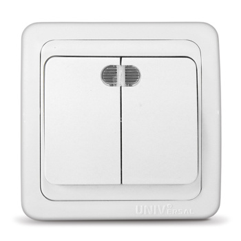 Выключатель "Валери" СП 2кл. белый с индикатором В0123 *10/200