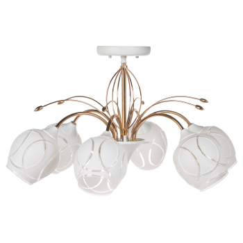 Люстра Verner Lighting N2357/6, 40 Вт, E27, 6 ламп, белый/золото