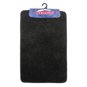 Коврик д/ванной Bombini "Shaggy Soft" Комплект:(50см х 80см) + д/туалета Черный *1/20