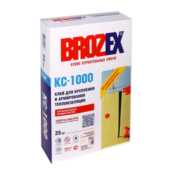Клей для теплоизоляции 25 кг BROZEX КС-1000, цементный