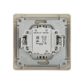 Выключатель "Glossa" СП 2кл. бежевый в сборе 10А IP20 GSL000252 *15