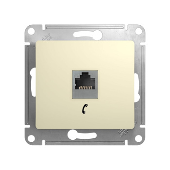 яяяМеханизм розетки "Glossa" 1-м. телеф. RJ11 беж.  GSL000281Т  *1