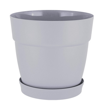Кашпо пластм. "Villa de Fiori" 26л d верха 380мм h358мм с поддоном Колёса Утрен. туман IG660510025*1