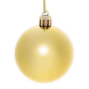 Набор новогодних шаров "Глянец", диаметр 6 см, 6 шт., золотой