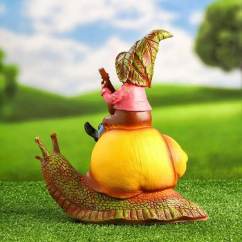 Садовая фигура "Гном на улитке" 30х27х15см 9508752