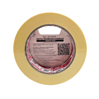 Лента клейкая малярная термостойкая "ТЕРМО PRO" 38мм х 50м арт.2010250 "TOOLBERG" *1/48