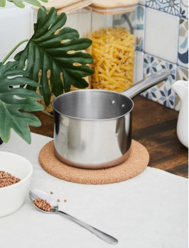 Ковш нерж. "ASTELL" 1,1л d14см, выс.9см, d дна 13 см AST-002-КШ-14 *1/60