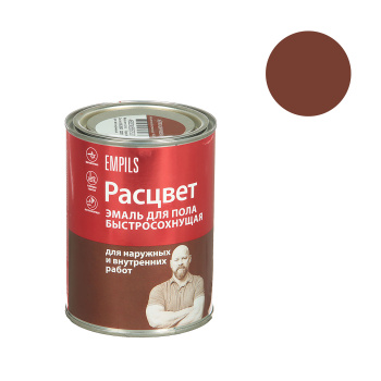 Эмаль алкидно-уретановая 0.9 кг для пола Расцвет, желто-коричневая, быстросохнущая