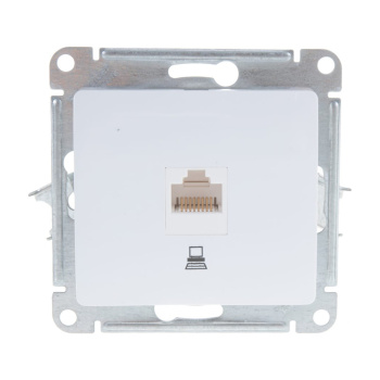 Механизм розетки "Glossa" 1-м. комп. белый RJ45 GSL000181K  *20/60