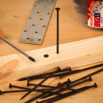 Саморезы по дереву 4.2х89 мм BROZEX, крупная резьба, фосфатированные, 150 шт.