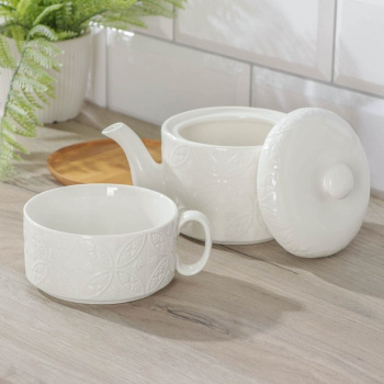 Набор чайный 2 пред "Эстет, Орнамент" чайник 400мл, кружка 280 мл 6830730